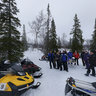 Snowmobile picnic