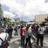 scene from protest in Athens